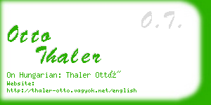 otto thaler business card